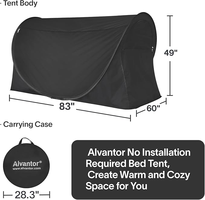 LEEDOR® Bed Tent Dream Tents Bed Canopy Shelter Cabin Indoor Privacy Warm Breathable Pop Up Twin/Full/Queen for Kids and Adult Patent Pending(Mattress Not Included)