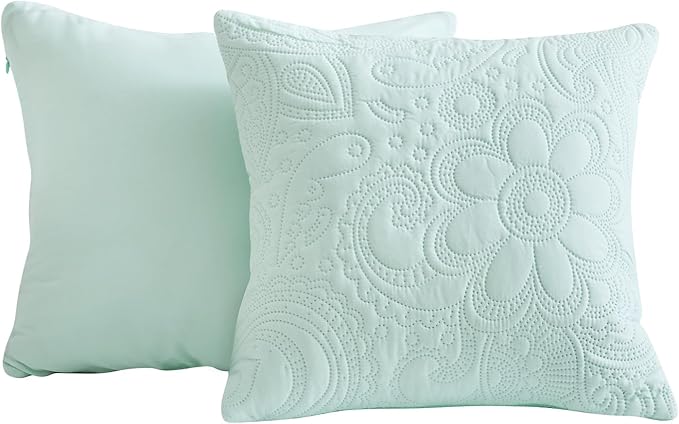 Oversized King Bedspread 128x120 Extra Wide, Ultrasonic Lightweight Bedding Cover, Paisley Pattern, Reversible, 5 Piece, 100% Microfiber, Skylight