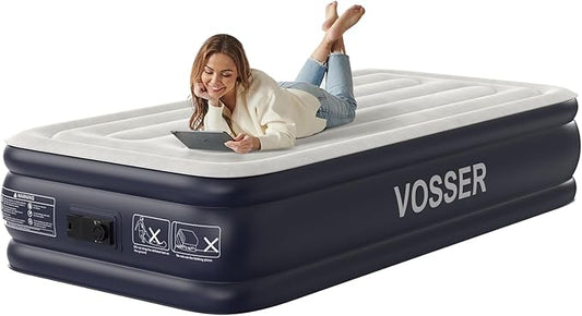 Twin XL Air Mattress with Built in Pump Raised,80" Long,Upgraded 18''Inflatable Mattress,Self Inflatable Blow Up Mattress in 2 Mins,Twin Size Air Mattress with Carry Bag for Home,Camping