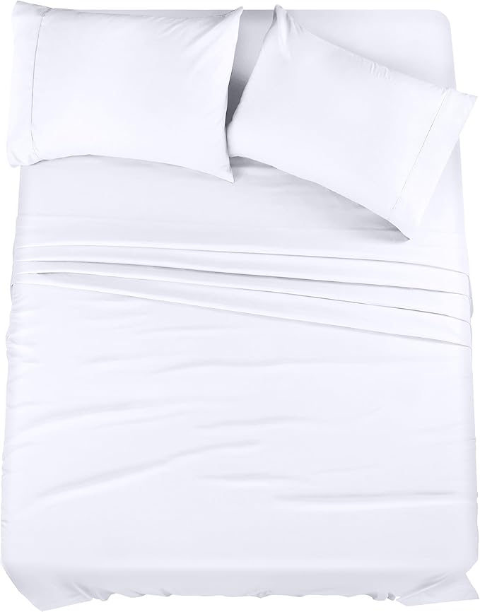 Utopia Bedding King Size Sheet Set - Bulk Pack of 8 Bed Sheets Set - Soft Brushed Microfiber - Deep Pockets - Shrinkage & Fade Resistant - Easy Care (White)