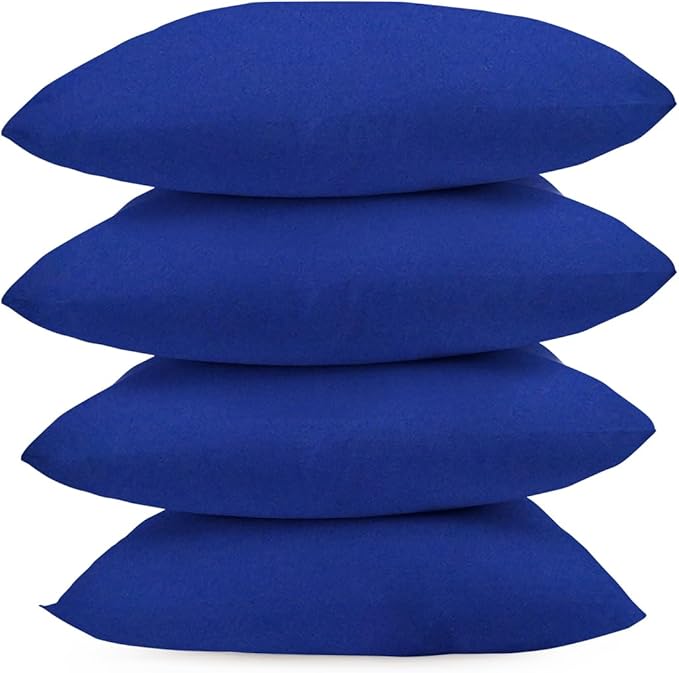 Covers & All Premium Square Throw Pillow Inserts with Covers Set of 4, 20 x 20 Inches Blue, Decorative Cushions for Couch Sofa Home Decor Office Travel UV Resistant Waterproof Soft Cushions Pillows