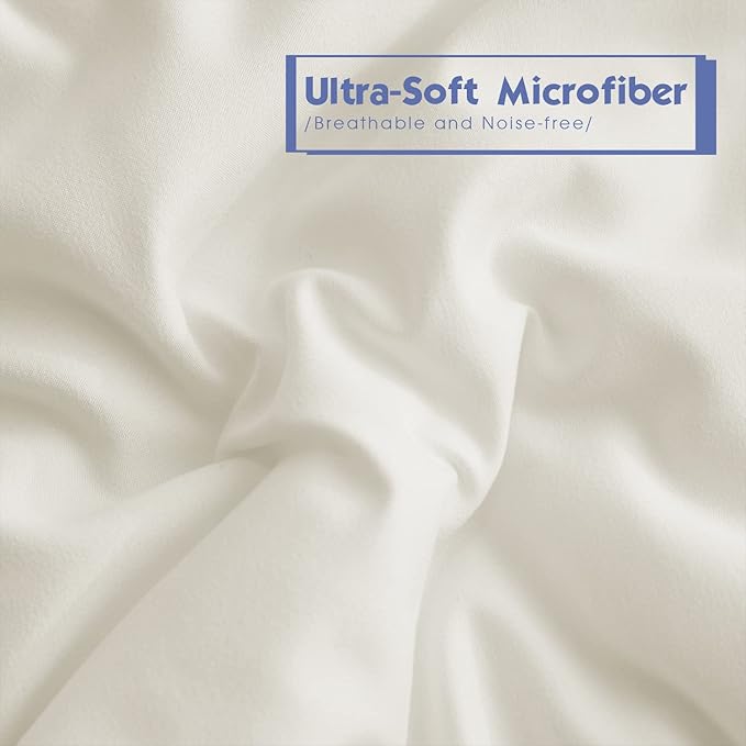 HIG 3pc Down Alternative Comforter Set - All Season Reversible Comforter with Two Shams - Quilted Duvet Insert with Corner Tabs - Box Stitched - Super Soft, Fluffy (King/Cal King, Ivory)