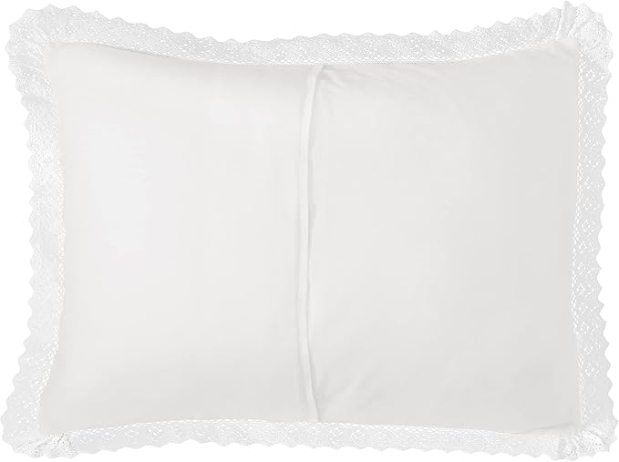 Laura Ashley - Twin Quilt Set, Reversible Cotton Bedding with Matching Sham, Pre-Washed Home Decor for Added Softness (Heirloom Crochet White, Twin)