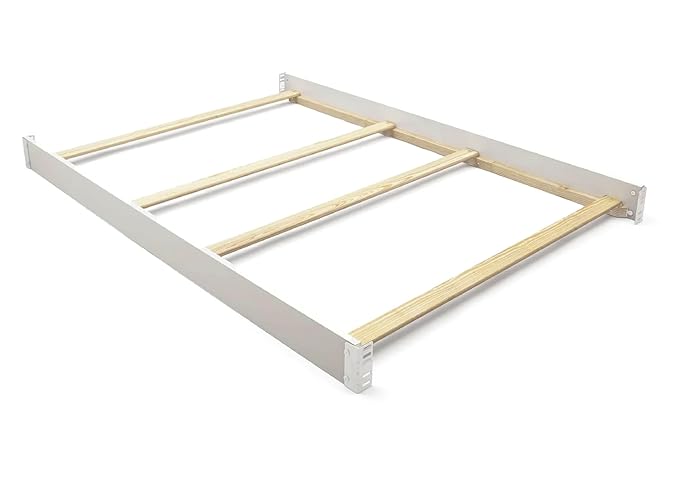Full-Size Conversion Kit Bed Rails Compatible with Fancy Convertible Crib by Delta Children - Solid Wood Rail #0050 - Toddler & Adult Bed Rail for Full-Size - Nursery Furniture (Bianca White - 130)