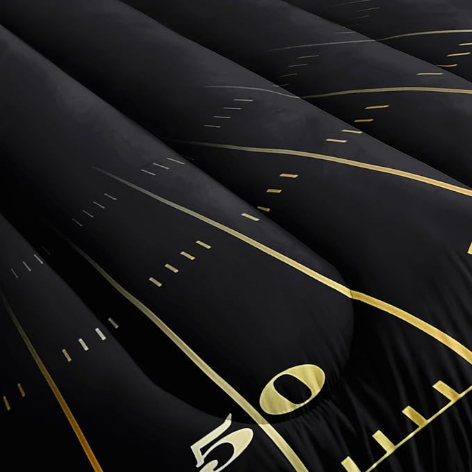 Football Comforter Sets,6 PCS Football Bedding Set for Boys,Kids Comforter Sets for Boys,Full Black and Gold Comforters Sets for Boy,Bed in A Bag with Sheets