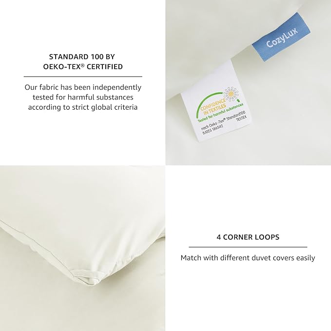 CozyLux Comforter Full Size Set Ivory, 3 Pieces Solid Soft Bed Set for Girls, Luxury Breathable Quilted Style Microfiber Down Alternative Bedding Sets All Season (1 Comforter & 2 Pillowcases)