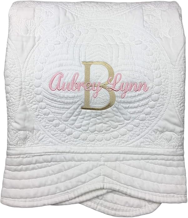 Personalized Baby Quilt Blankets Monogrammed Blankets for Kids baby blankets for girls embroidered baby gifts soft for toddler girl or boy Crib size four seasons Color Options