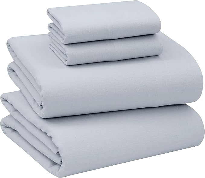 Briarwood Home® Flannel Sheet Set, 100% Organic Cotton, Six-Fold Brushed, Super Soft, Warm, Cozy, Deep Pocket Bedding with NanoTech Infuse for Added Durability and Lasting Comfort (Smoke Grey, Full)