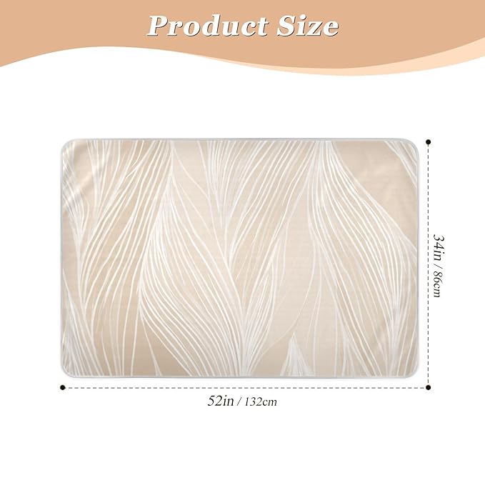 Waterproof Bed Pad Reusable Changing Pad Toddler Mattress Protector Large Pee Pad Baby Diaper Pad Soft Washable Liner Retro Boho Line