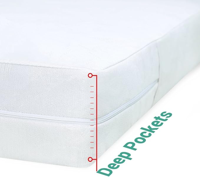 Ultimate Zippered Waterproof Mattress Protector (Queen) - by Deluxe Hotel
