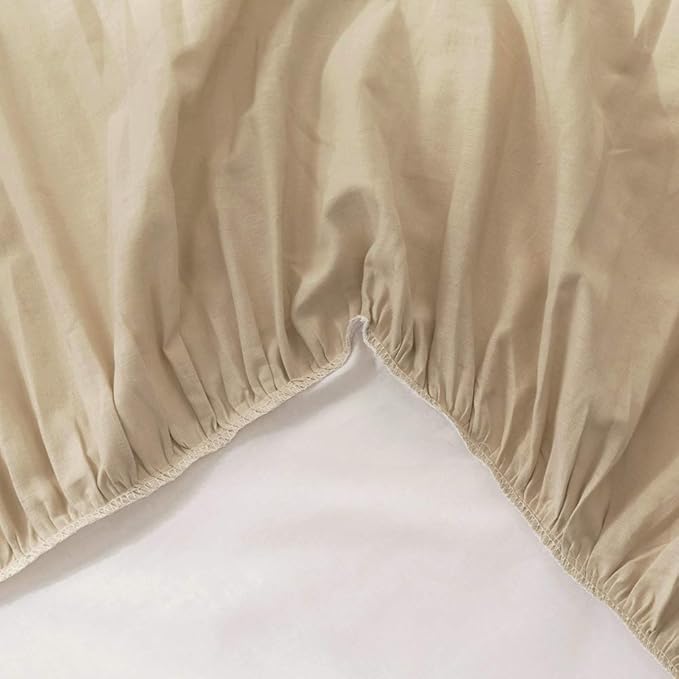 Simple&Opulence Belgian Linen Bed Skirt with Classic 14 inch Tailored Drop Dust Ruffle, Easy Fit Breathable Premium Natural Flax- Pleated Linen, King