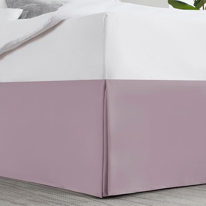 Nestl Dusty Purple Full Bed Skirt - Full Size Bed Skirt 14 Inch Drop - Brushed Microfiber Bed Skirts - Hotel Quality Pleated Bed Skirt - Shrinkage & Fade Resistant
