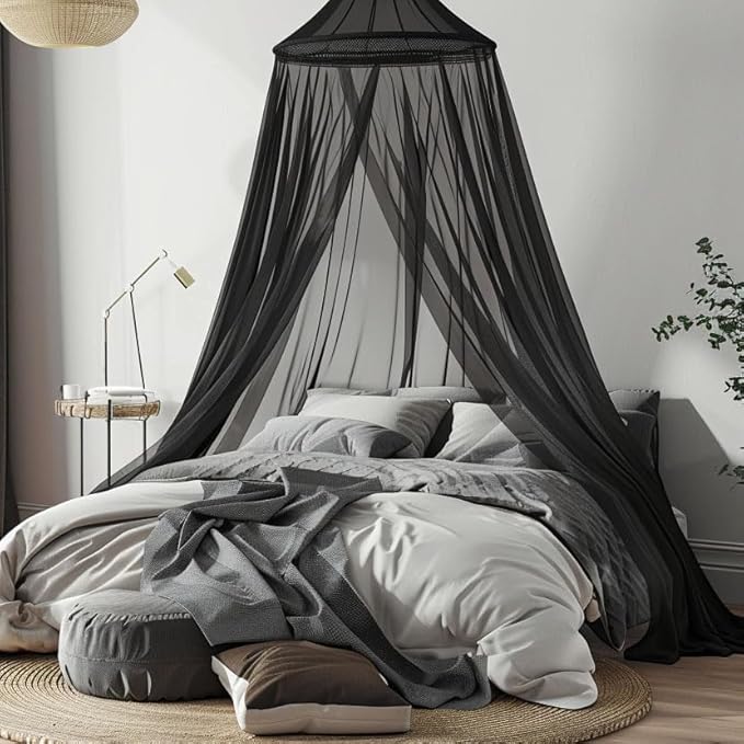 Comtelek Mosquito Net Bed Canopy for Girls,King Canopy Bed Curtains Full Queen Size from Ceiling,Dome Mosquito Netting Bed Tent Twin Girls Princess Canopy Bed White Decor for Baby Crib