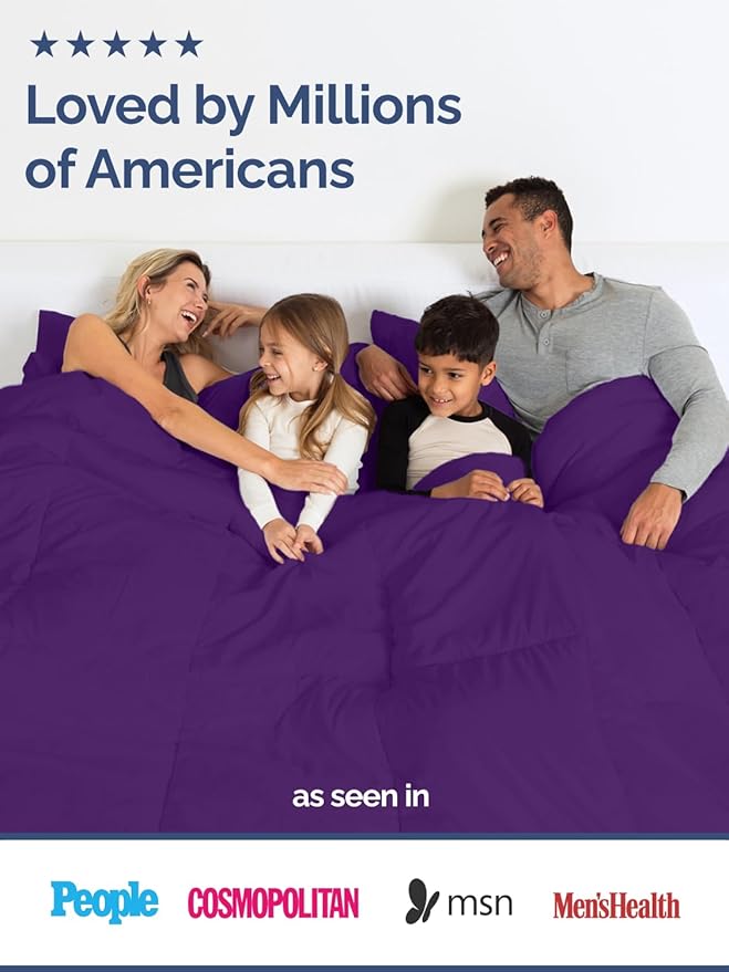 Queen Size, Purplec & Lavender Alternative Down Comforter - Warm, Lightweight & Breathable Hotel Quality Bedding Set for Men, Women, Kids & Teens - All Season Cooling Microfiber Duvet Insert Comforter