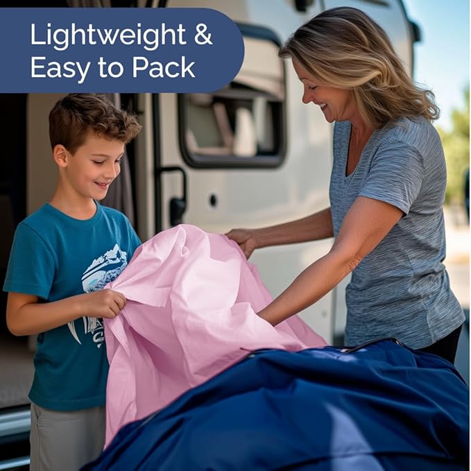 Short Queen RV Size 4 Piece Sheet Set - Comfy Breathable & Cooling Bed Sheets Set - Hotel Luxury Bedding for Women, Men, Kids, Teens, Boys & Girls - Deep Pockets & Ultra-Soft - Oeko-Tex - Light Pink