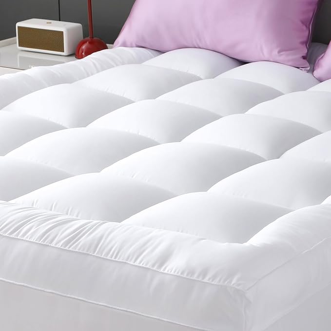 YUGYVOB Mattress Pad Extra Thick, Cooling, and Breathable Twin Mattress Topper 8-21" Deep Pocket Soft Down Alternative Fill