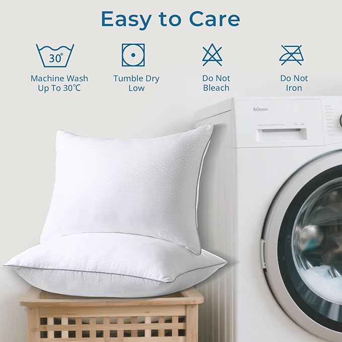 Sasttie King Size Pillows Set of 4, Bed Pillows for Side, Back, and Stomach Sleepers - Oeko-Tex Certified Supportive Down Alternative Plump Filling - Hotel Quality and Machine Washable, 4 Pack