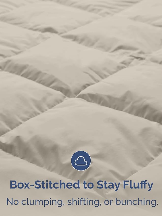 Queen Size, Brown/Beige Alternative Down Comforter - Warm, Lightweight & Breathable Hotel Quality Bedding for Men, Women, Kids & Teens - All Season Oversized Cooling Microfiber Duvet Insert Comforter