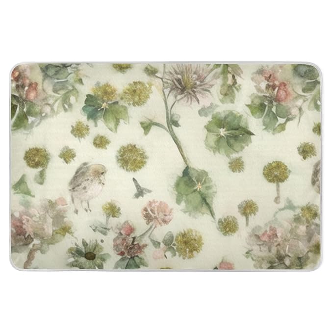Waterproof Bed Pad Reusable Changing Pad Toddler Mattress Protector Large Pee Pad Baby Diaper Pad Soft Washable Liner Beige Green Dandelion Bird