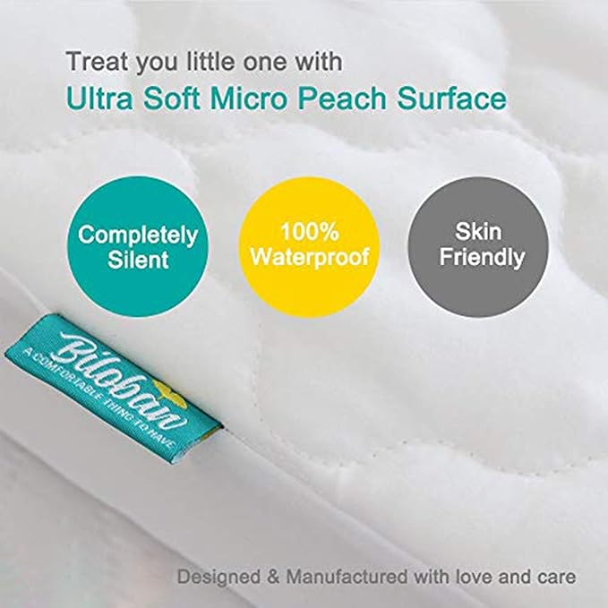 Pack and Play Mattress Pad Sheets Waterproof 2 Pack, Quilted Pack and Play Mattress Protector Cover Fitted Fits for Graco Pack n Play Playard Mattress/Playpen Mattress, White, 39" x 27"
