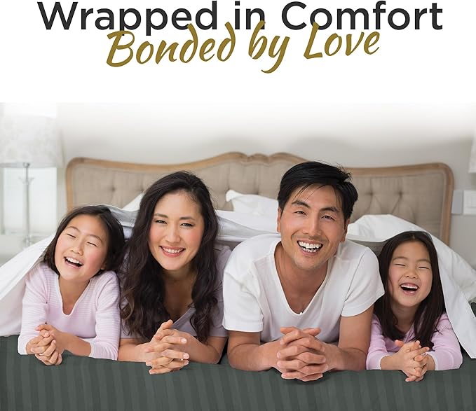 Twin XL 100% Microfiber Double Brushed Sheet Set - Extra-Soft & Wrinkle-Free - 15" Deep Pockets, 39" x 80" - Ideal for Dorms, Hospitals & Split King Beds - 3 PC Set (Twin XL, Damask Grey Stripe)