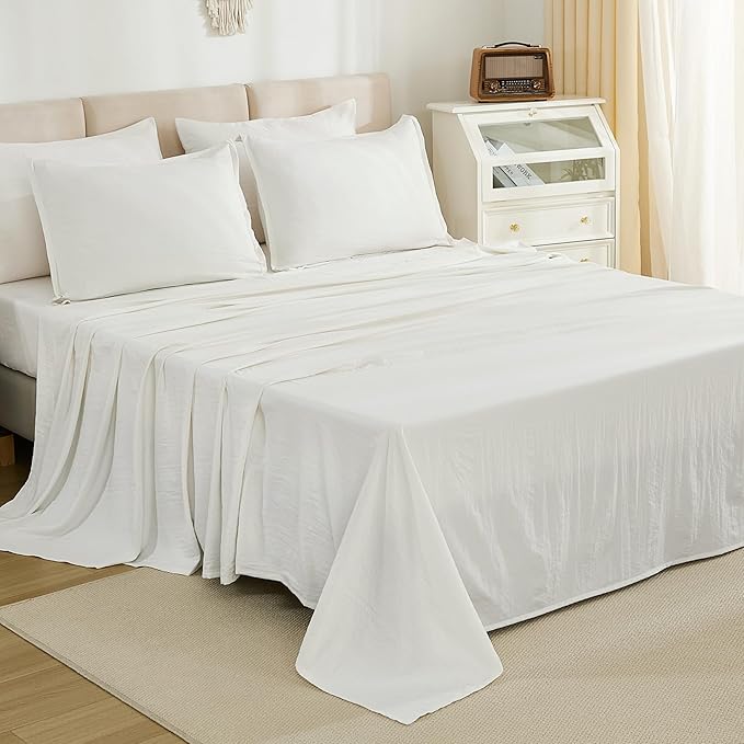 Litanika Twin XL Comforter Set Ivory - 5 Pieces Twin Extra Long Bed in a Bag for College Dorm, All Season Bedding Set for Girls and Boys, Soft Bed Set with Comforter, Sheets, Pillowcase & Sham