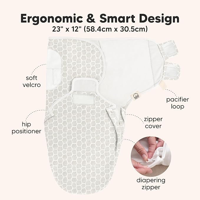 Baby Swaddle Sleep Sacks with Zipper - 3-Pack Swaddles for Newborns 0-3 Months, Infant, Baby Girls, Boys, Soft & Durable Newborn Sleep Sack, Easy Diaper Change Swaddling Blanket (Bumbly, OS)