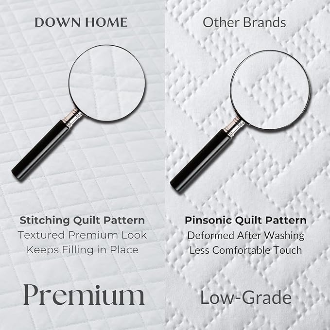 Queen Quilt Set with Shams Lightweight Quilted Bedspread Coverlet Thin Comforter Bed Cover Vintage Washed Quilted Blanket for All Season, Brushed Microfiber Diamond Stitching, White, 88"x92"