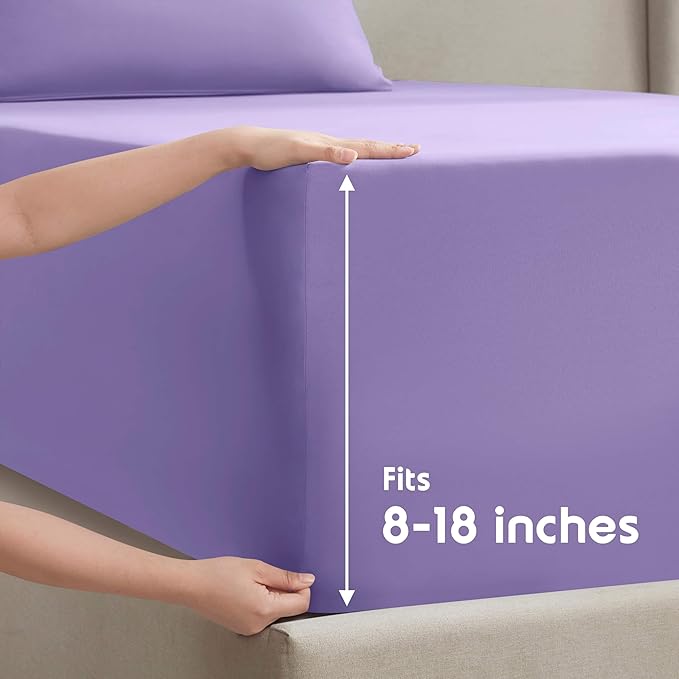 Nestl Twin Sheet Set - 1800 Ultra-Soft Microfiber Twin Bed Sheets - Double Brushed - Deep Pockets - Easy Fit - Extra Soft - 3 Piece Set - Bedding Sheets & Pillowcases (Twin, Lavender)