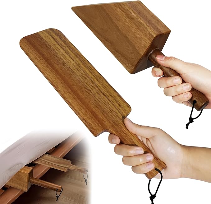 Acacia Wood Mattress Lifter Tool for Changing Sheets, Easy Lever-Action Lift & Comfort Grip, Sturdy Wooden Design for Seniors, Caregivers, Housekeepers, Daily Bed Making & Sheet Tucking