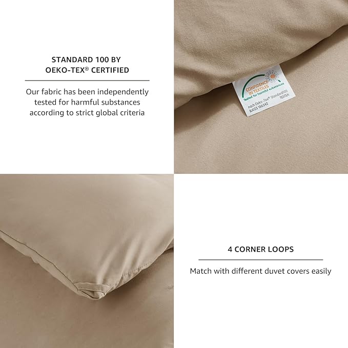 CozyLux Queen Comforter Set Taupe, 3 Pieces Solid Breathable Quilted Style Bedding Sets for All Season, Luxury Soft Microfiber Down Alternative Comforter Bet Set (1 Comforter & 2 Pillowcases)
