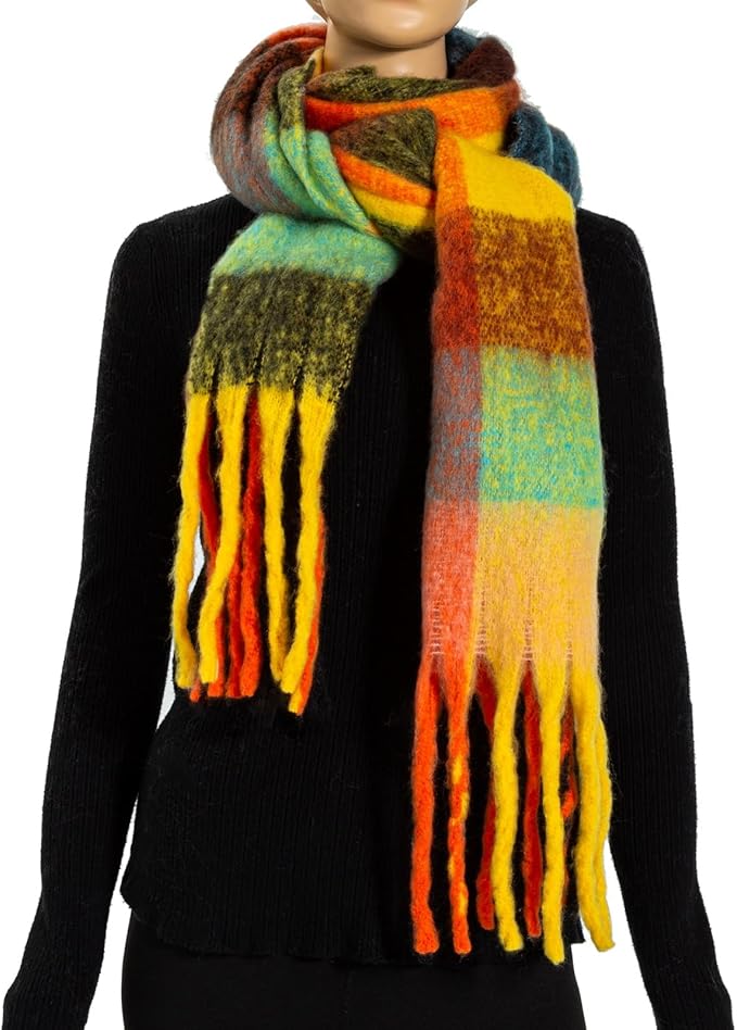 Winter Women Chunky Scarf Warm Blanket Big Thick Large Oversized Wrap Colorful Long Solid Scarves
