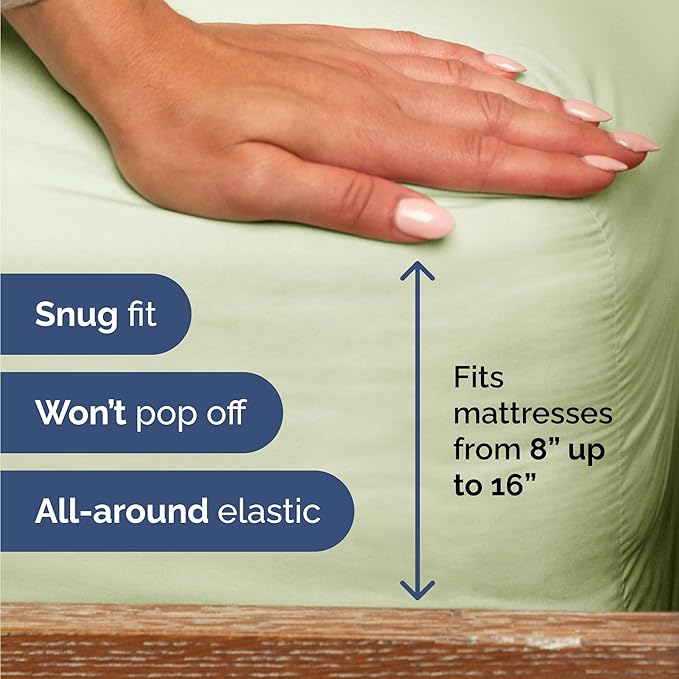 Twin 4 Piece Sheet Set - Comfy Breathable & Cooling - Ultra-Soft Hotel Luxury Bedding Set with 8-16 Inch Deep Pockets - 1 Flat & 1 Fitted Sheet & 2 Pillowcases - Wrinkle Free & Easy Care - Light Sage