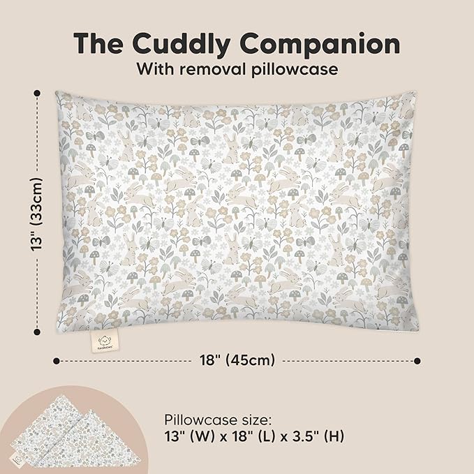 KeaBabies Toddler Pillow with Pillowcase - 13x18 My Little Cuddly Kids Travel Pillows for Sleeping, Nap, Viscose from Bamboo Nursery Pillowcase, Soft & Breathable, Toddler 2-5 Years Old (Prairie)