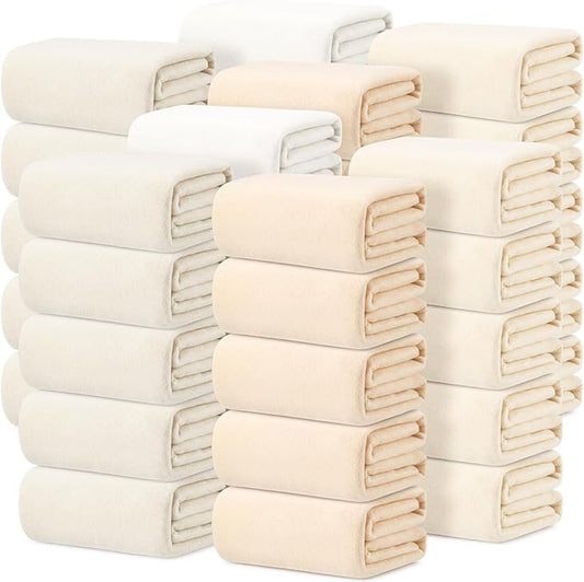 Kinlop Fleece Blanket Bulk 60 x 50 Inch Soft Lightweight Fleece Cozy Blanket Warm Throw Plush Pet Throw for Bed Couch Sofa Home Office Wedding Gifts Travel Camping(Beige Tones,40 Packs)