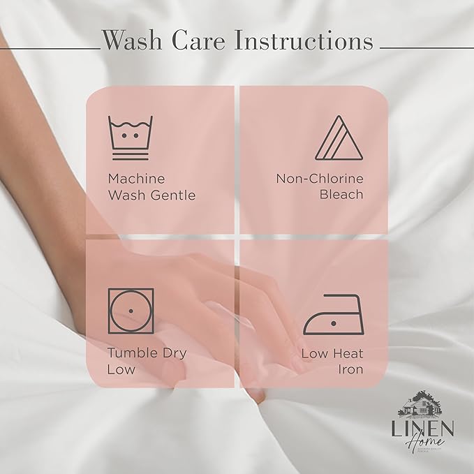 Linen Home 100% Cotton Percale Sheets Twin Size, Rose Clay, Deep Pocket, 3 Pieces Set - 1 Flat, 1 Deep Pocket Fitted Sheet and 1 Pillowcase, Crisp Cool and Strong Bed Linen