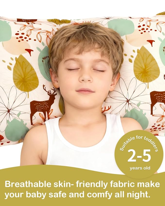 ALVABABY Toddler Pillowcase Stretchy Soft Kids Pillow Cover Fit 13"x 18" or 12"x16" Envelope for Girl Boy Sleepy Travel 2 Pack 2TPE48A