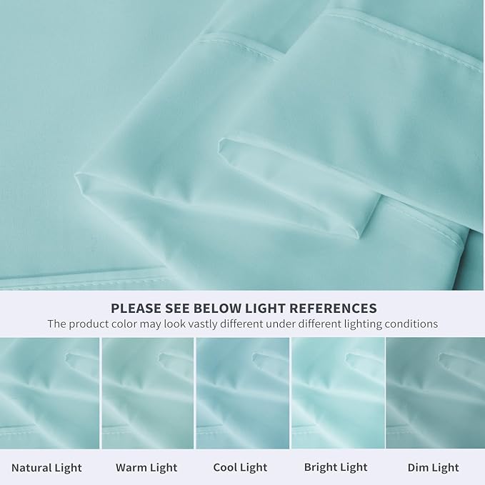 Maple&Stone Full Flat Sheet 6 Pack,Premium Soft & Breathable,Brushed Microfiber Fabric,Anti-Shrinkage & Non-Fading,Bulk Flat Sheets Only Full Size(Light Blue)