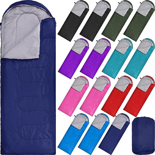 Tudomro 16 Pack Winter Camping Sleeping Bags Bulk for Homeless Adults Cold Weather Lightweight Waterproof Compact Backpacking Sleeping Bag Gifts for Travel Hiking Christmas