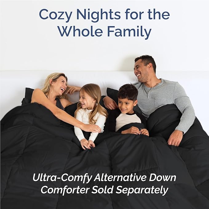Full 6 Piece Sheet Set - Comfy Breathable & Cooling - Ultra Soft Hotel Luxury Bedding Set with 8-16 Inch Deep Pockets - 1 Flat & 1 Fitted Sheet & 4 Pillowcases - Cozy, Wrinkle Free & Easy Care - Black