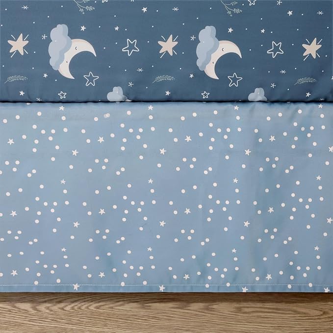 The Peanutshell 3 Piece Celestial Serenity Baby Crib Bedding Set Boy Nursery Decor Boy Crib Comforter Set, Boho Neutral Quilt and Accessories, Gender Neutral