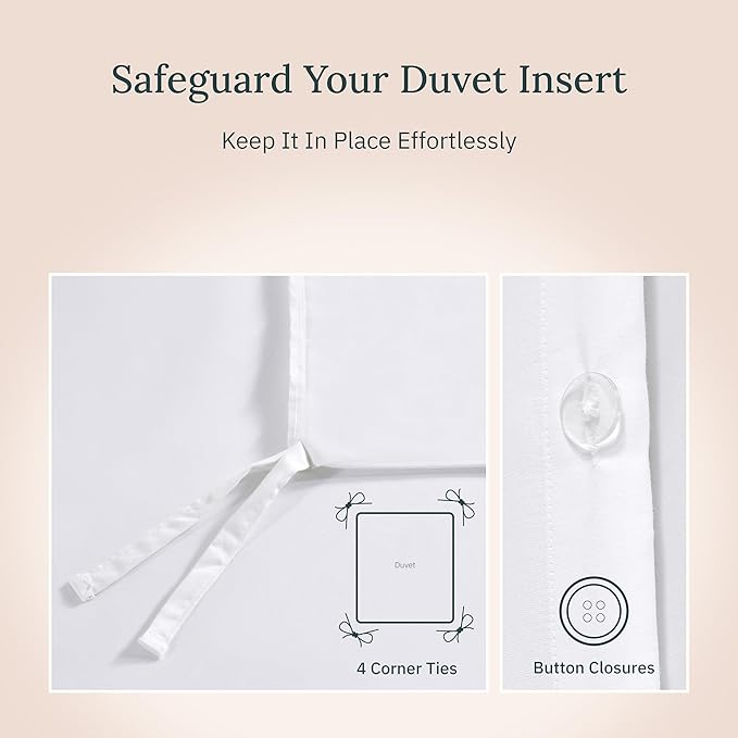 California Design Den Twin XL/Twin Duvet Cover Only - Winner Good Housekeeping Best Bedding Awards 2025, Premium 400 Thread Count Sateen, 100% Cotton Duvet Cover, Button Closure & Corner Ties - White