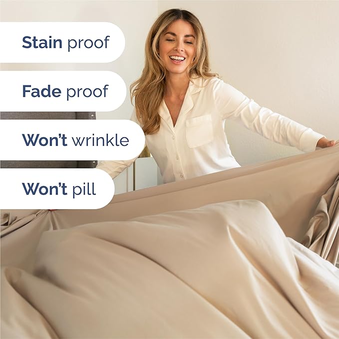 King 6 Piece Sheet Set - Comfy Breathable & Cooling - Ultra Soft Hotel Luxury Bedding Set with 8-16 Inch Deep Pockets - 1 Flat & 1 Fitted Sheet & 4 Pillowcases - Cozy, Wrinkle Free & Easy Care - Cream