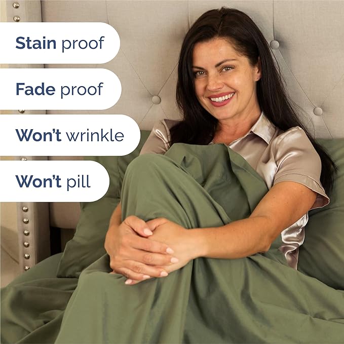 Split King 7 Piece Sheet Set - Comfy Breathable & Cooling - Soft Hotel Luxury Bedding Set with 8-16 Inch Deep Pockets - 1 Flat & 2 Fitted Sheet & 4 Pillowcases - Wrinkle Free & Easy Care - Sage Green