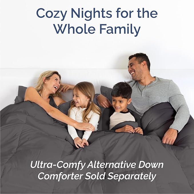 Queen 6 Piece Sheet Set - Comfy Breathable & Cooling - Ultra-Soft Hotel Luxury Bedding Set with 8-16 Inch Deep Pockets - 1 Flat & 1 Fitted Sheet & 4 Pillowcases - Wrinkle Free & Easy Care - Dark Grey
