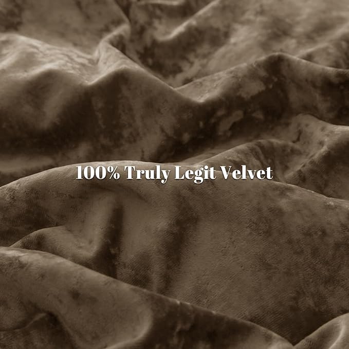 PHF Truly Velvet Duvet Cover Set Twin Size, 2pcs Ultra Soft Breathable Comforter Cover Set, Luxury Cozy Flannel Duvet Cover with Pillow Shams Bedding Collection, 68" x 90", Dark Khaki