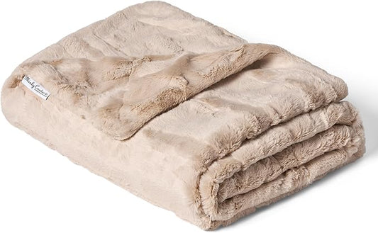 Minky Couture Sorbet Blanket - Ultra-Soft Throw for Silky Smooth Comfort - Premium Decorative Throw - Midweight, Breathable Fabric - Machine Washable Monster, Almond Croissant