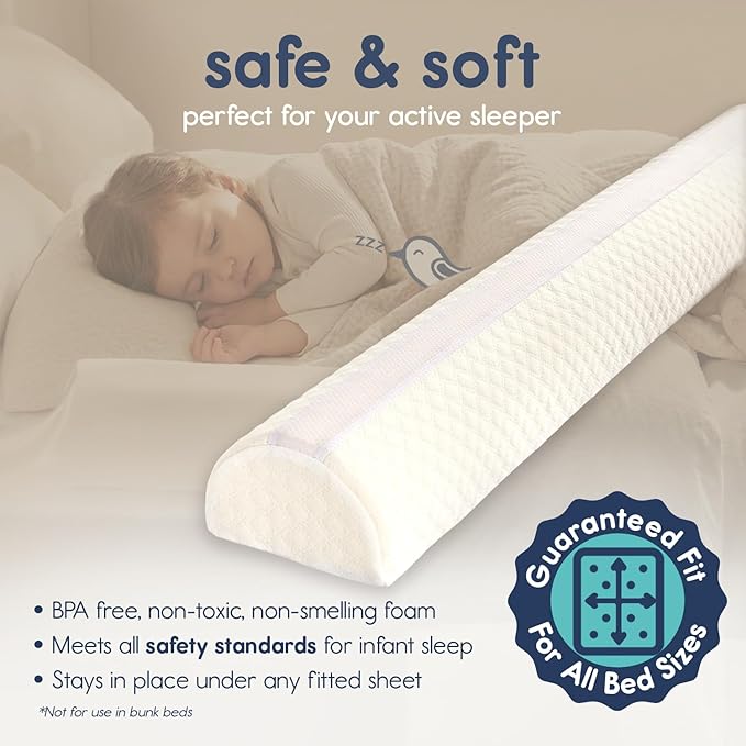 Hiccapop [1-Pack Toddler Bed Rail Bumper, Bed Bumper for Toddlers, Kids Foam Safety Bed Guard Rail for Toddlers, Bed Side Rail for Twin, Queen, King