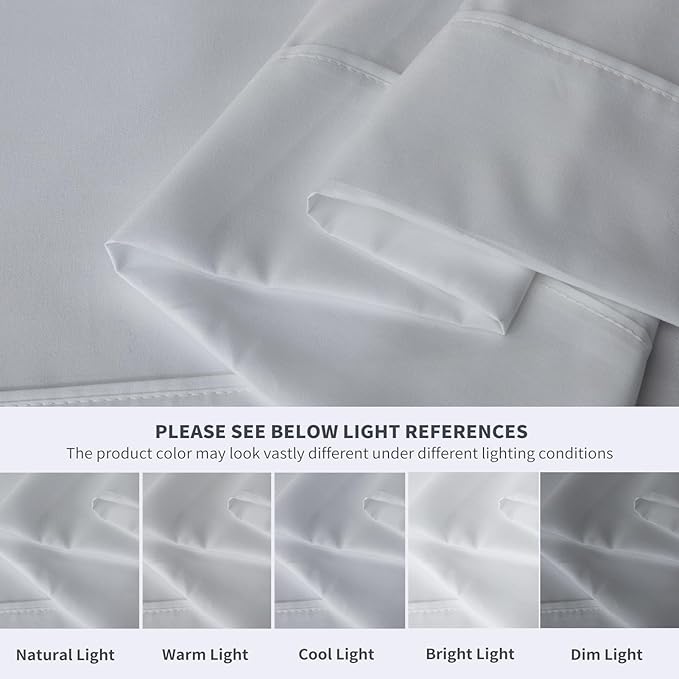 Maple&Stone Twin Flat Sheet 6 Pack,Premium Soft & Breathable,Brushed Microfiber Fabric,Anti-Shrinkage & Non-Fading,Bulk Flat Sheets Only Twin Size(Light Grey)