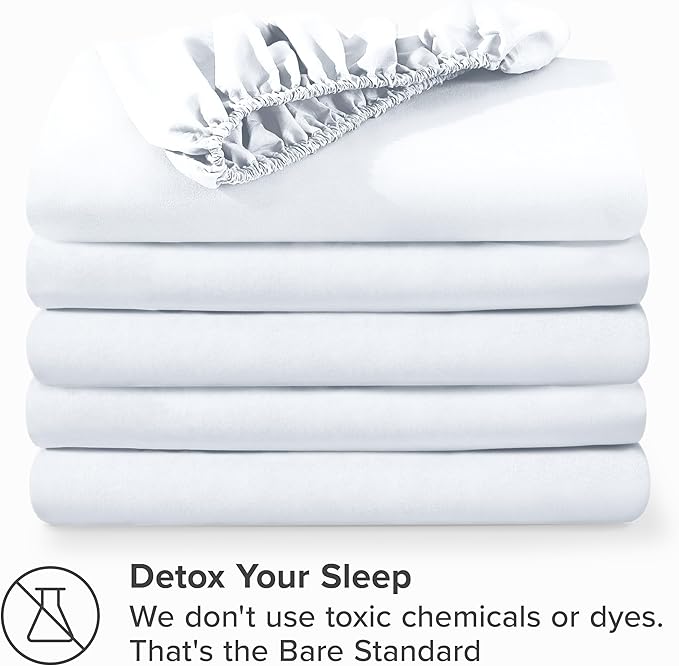 Bare Home 5-Pack Fitted Bottom Ultra-Soft Sheets Queen - Premium 1800 Ultra-Soft Wrinkle Resistant Microfiber - Deep Pocket (Queen, White)